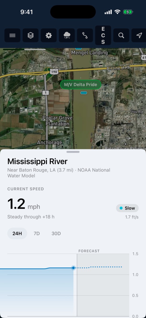 BargeIQ app: river currents